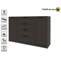 Тумба Тренд КТ-Т160 (Антрацит ЛДСП/ Дуб английский ЛМДФ) Ш1600 В1020 Г451